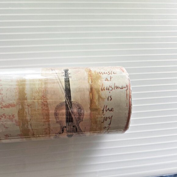 VTG Jessica Stewart Mozart's Violin Christmas Wrap  & Matching Tissue #6976 NOS - Picture 4 of 10